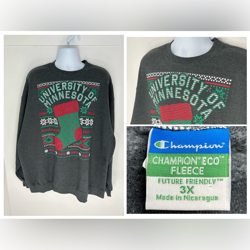 University Of Minnesota Gophers Champion‎ Sweatshirt Size 3XL Ugly Christmas